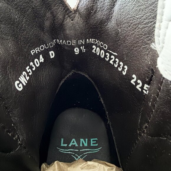 Lane CHASE THE WIND Womens Cowboy Bootie 9.5 Western Short White Cowgirl Boots - Picture 9 of 11